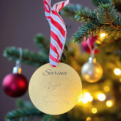 Brass Christmas Disc Engraved